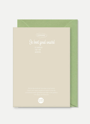Greeting card 'You are worth gold' with envelope